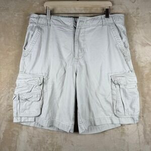 Faded Glory Mens Cargo Shorts Sidewalk Gray Cotton Twill Size 38 FM19B303